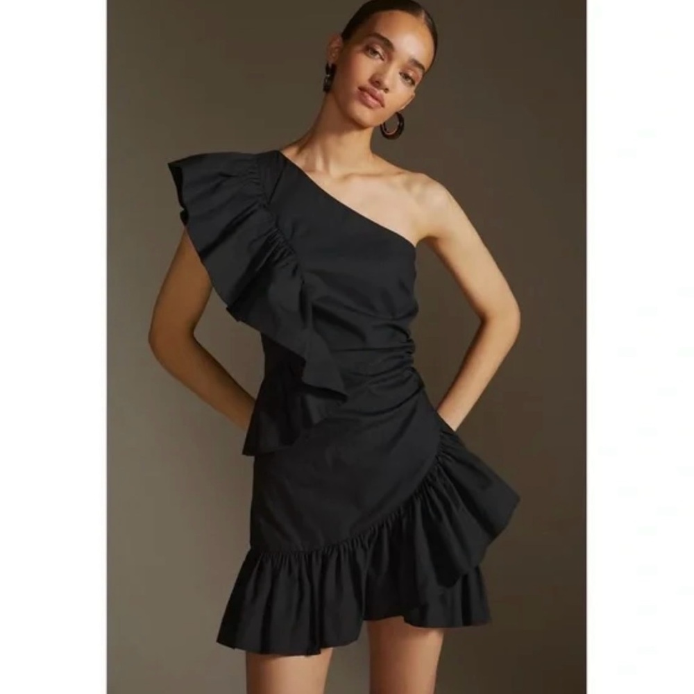 Maeve Black One-Shoulder Dress